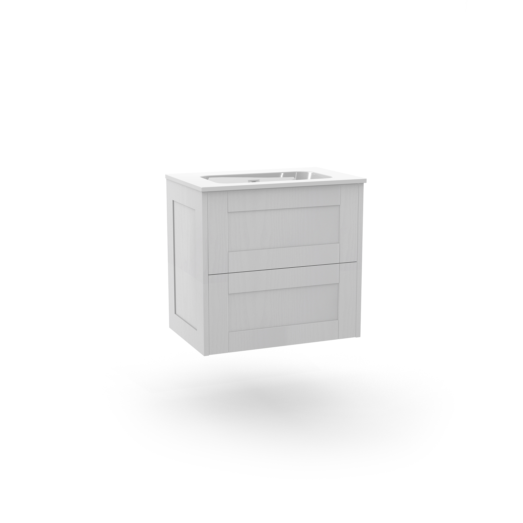 600 Vanity Unit Wall Hung Two Drawer