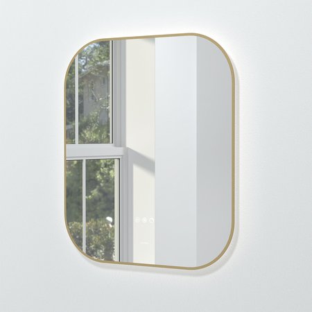 Marbella LED Mirror 600 x 700mm - Gold - Bathroom Mirrors
