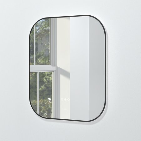 Marbella LED Mirror 600 x 700mm - Black - Bathroom Mirrors