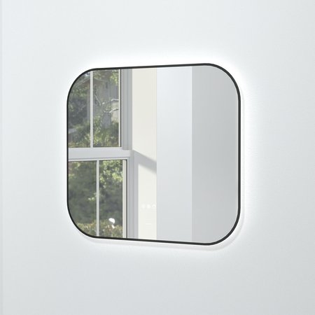 Marbella LED Mirror 800 x 700mm - Black - Bathroom Mirrors