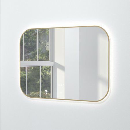 Marbella LED Mirror 1000 x 700mm - Gold - Bathroom Mirrors