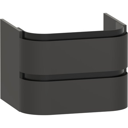 Diamante 600 WH Vanity Unit 2 Drawer - Satin Grey - Diamante