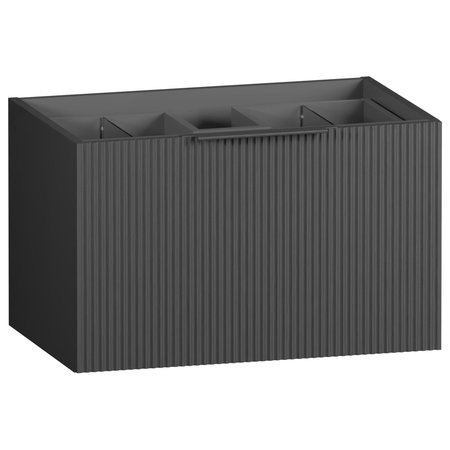 Tesima 700 WH Vanity Unit 2 Drawer Fluted - Matt Black - Tesima