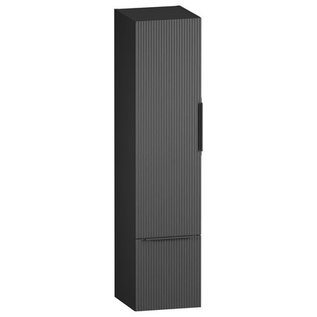 Tesima Tall Wall Unit and Drawer Fluted - Matt Black - Tesima