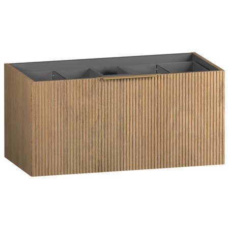 Tesima 900 WH Vanity Unit 2 Drawer Fluted - Tortona Oak - Tesima