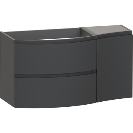 Levanto 1040 Wall Hung Wing Vanity Unit LH - Graphite - Levanto