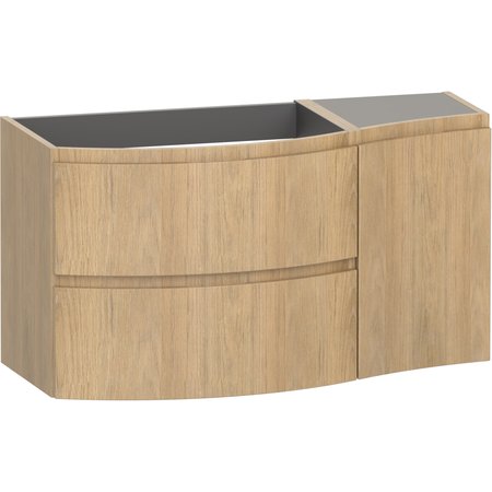 Levanto 1040 Wall Hung Wing Vanity Unit LH - Tortona Oak - Levanto