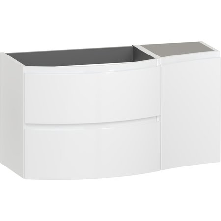 Levanto 1040 Wall Hung Wing Vanity Unit LH - Porcelain White - Levanto