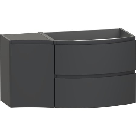 Levanto 1040 Wall Hung Wing Vanity Unit RH - Graphite - Levanto