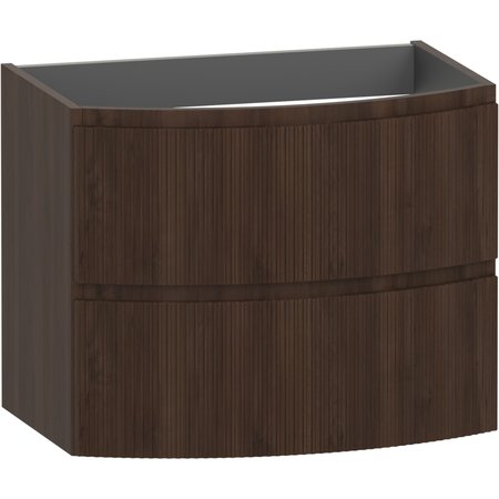 Levanto Fluted 700 Wall Hung Vanity Unit - Persian Walnut - Levanto