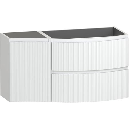 Levanto Fluted 1040 Wall Hung Wing Vanity Unit RH - Coral White - Levanto