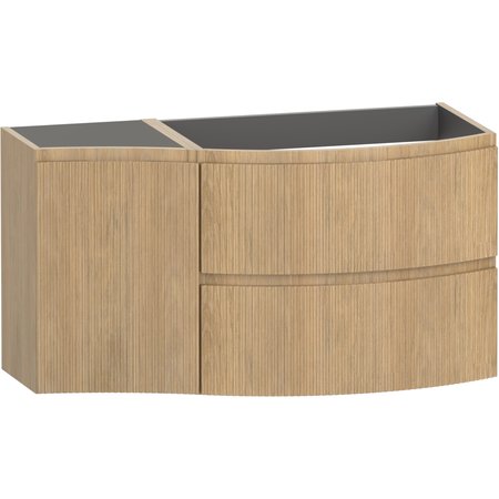 Levanto Fluted 1040 Wall Hung Wing Vanity Unit RH - Tortona Oak - Levanto