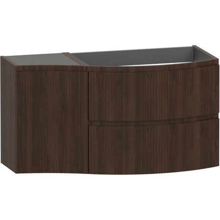 Levanto Fluted 1040 Wall Hung Wing Vanity Unit RH - Persian Walnut - Levanto
