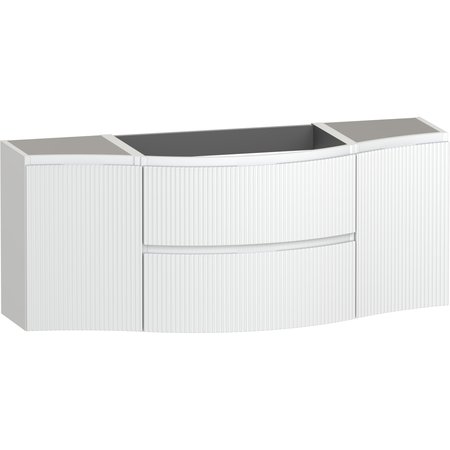 Levanto Fluted 1375 Wall Hung Vanity Unit - Coral White - Levanto