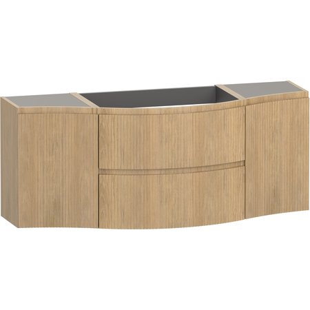 Levanto Fluted 1375 Wall Hung Vanity Unit - Tortona Oak - Levanto